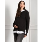 Kerryn | Knit Maternity & Nursing Jumper with Woven Shirt