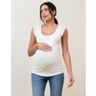 Caspian | Ribbed Scoop Neck Frill Tank Maternity Top