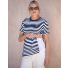 Kellan | Short Sleeve Striped Maternity-To-Nursing T-Shirt