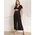 Diona | Black Lenzing™ Ecovero™ Maternity & Nursing Jumpsuit