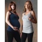 Aniza | Twin Pack Maternity & Nursing Vest Tops – Grey & Navy