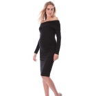 Off the Shoulder Black Maternity Dress