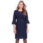 Velvet Trim Maternity & Nursing Dress