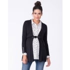 Black Empire Belt Maternity Cardigan