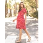 Atara | Red Floral Wrap Maternity Dress