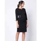 Black Zip Detail Maternity Dress