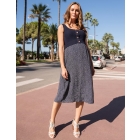 Double Layer Navy Maternity & Nursing Dress