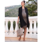 Bodycon Maternity Dress with Waterfall Cardigan