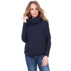 Navy Blue Roll Neck Maternity & Nursing Jumper