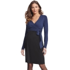 Navy & Black Maternity & Nursing Wrap Dress 