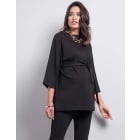 Emmerson | Black Ponte Maternity Top