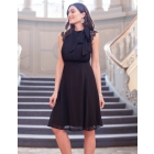 Maternity & Nursing Cocktail Dress with Neckline Tie