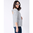 Cotton Breton Open Back Maternity Top 