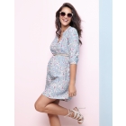 Sky Blue Floral Woven Maternity Dress