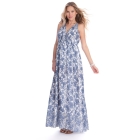 Blue Floral Maternity Maxi Dress