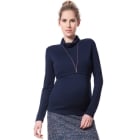 Navy Roll Neck Maternity & Nursing Top 