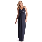 Navy Blue Braided Strap Maternity Maxi Dress