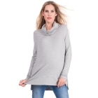 Grey Marl Roll Neck Maternity & Nursing Top