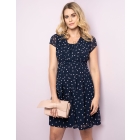 Navy Blue Dot Maternity & Nursing Dress