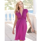 Jolene | Pink Fuchsia Knot Front Maternity Dress