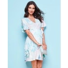 Palm Print Wrap Maternity Dress