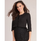 Black Cropped Peplum Maternity Jacket