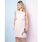 Blush Dot Pleated Maternity & Nursing Dress 