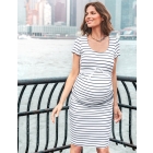 Nautical Bodycon Maternity Dress