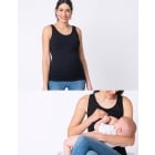 Laina | Black Maternity & Nursing Tank Top 