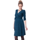 Polka Dot Teal Maternity Wrap Dress 