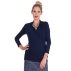 Navy Blue Cross Over Maternity & Nursing Top