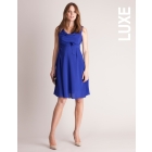 Sapphire Blue Silk Maternity Cocktail Dress