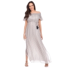 Boho Off the Shoulder Maternity Maxi Dress