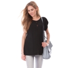 Invisible Zip Black Maternity & Nursing Top