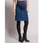 Button Down Denim Maternity Skirt