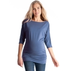 Steel Blue Long Line Popper Nursing Top