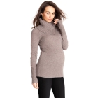 Chestnut Roll Neck Cashmere Blend Maternity Jumper