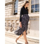 Animal Print Maternity Midi Skirt