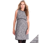 Black Woven Boucle Maternity Shift Dress