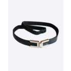 Black Leather Metal Clasp Maternity Belt