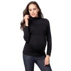 Black Roll Neck Maternity & Nursing Top