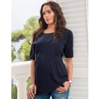 Salema | Navy Blue Dot Maternity & Nursing Top 