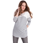 Navy & White Striped Maternity & Nursing Top