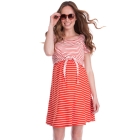 Red Stripe Maternity & Nursing Dress