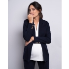 Taye | Navy Blue Ponte Maternity Blazer