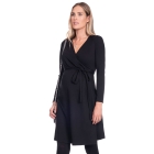 Black Maternity Wrap Dress 