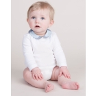 Long Sleeve Blue Trim Cotton Baby Grow