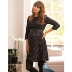 Vara | Black Print Maternity & Nursing Dress