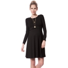 Black Bamboo Maternity & Nursing Skater Dress 