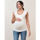 Ribbed Scoop Neck Frill Tank Maternity Top